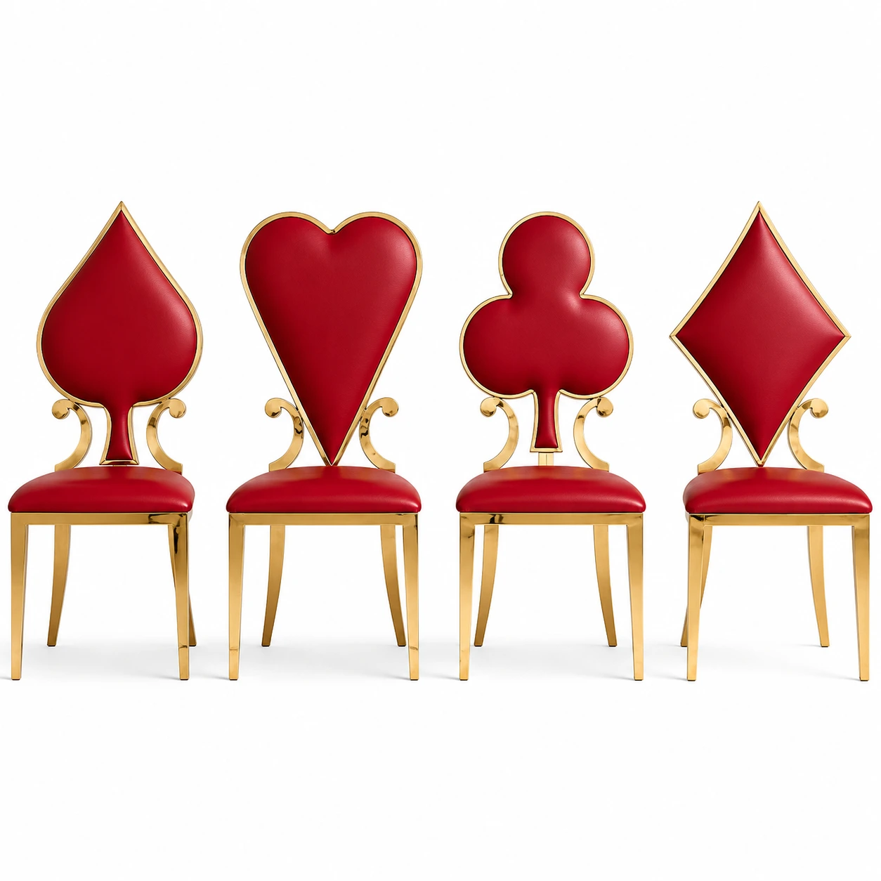 Matstolar Spelkortsdesign Flanell 4-pack
