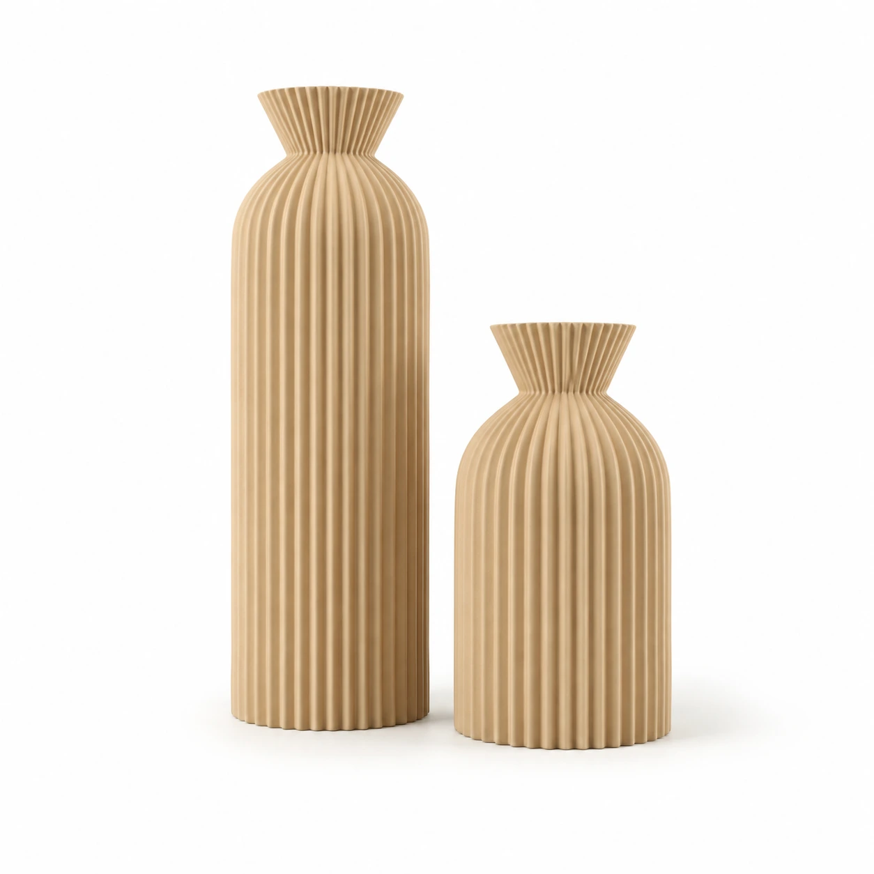 Räfflade Vaser 2-pack – Svart eller Beige