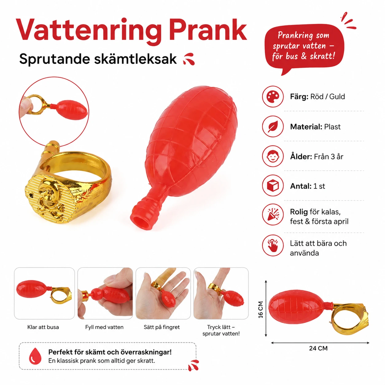Vattenring Prank – Sprutande Skämtleksak