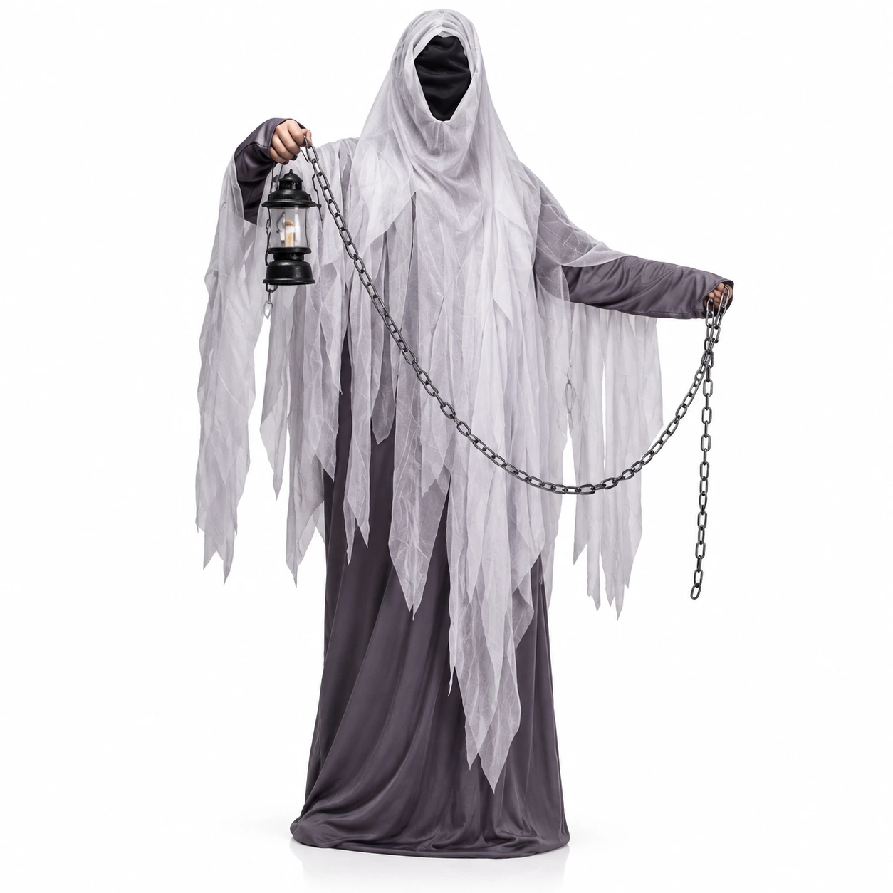 Spökkostym för halloween och maskerad i one size