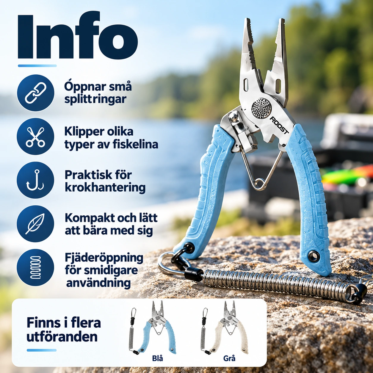 Fisketång för splittringar och lina i rostfritt stål