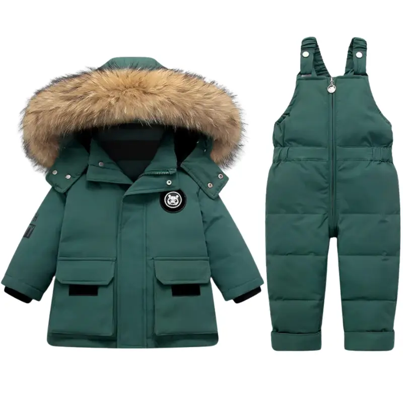 Vinterset Barn Dunjacka & Overall - Pälskrage 9