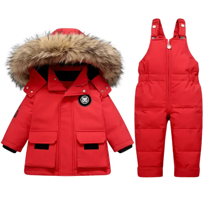 Vinterset Barn Dunjacka & Overall - Pälskrage 11