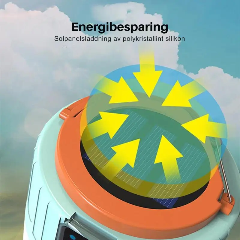 Campinglampa Solcellsdriven LED - Vattentät 3