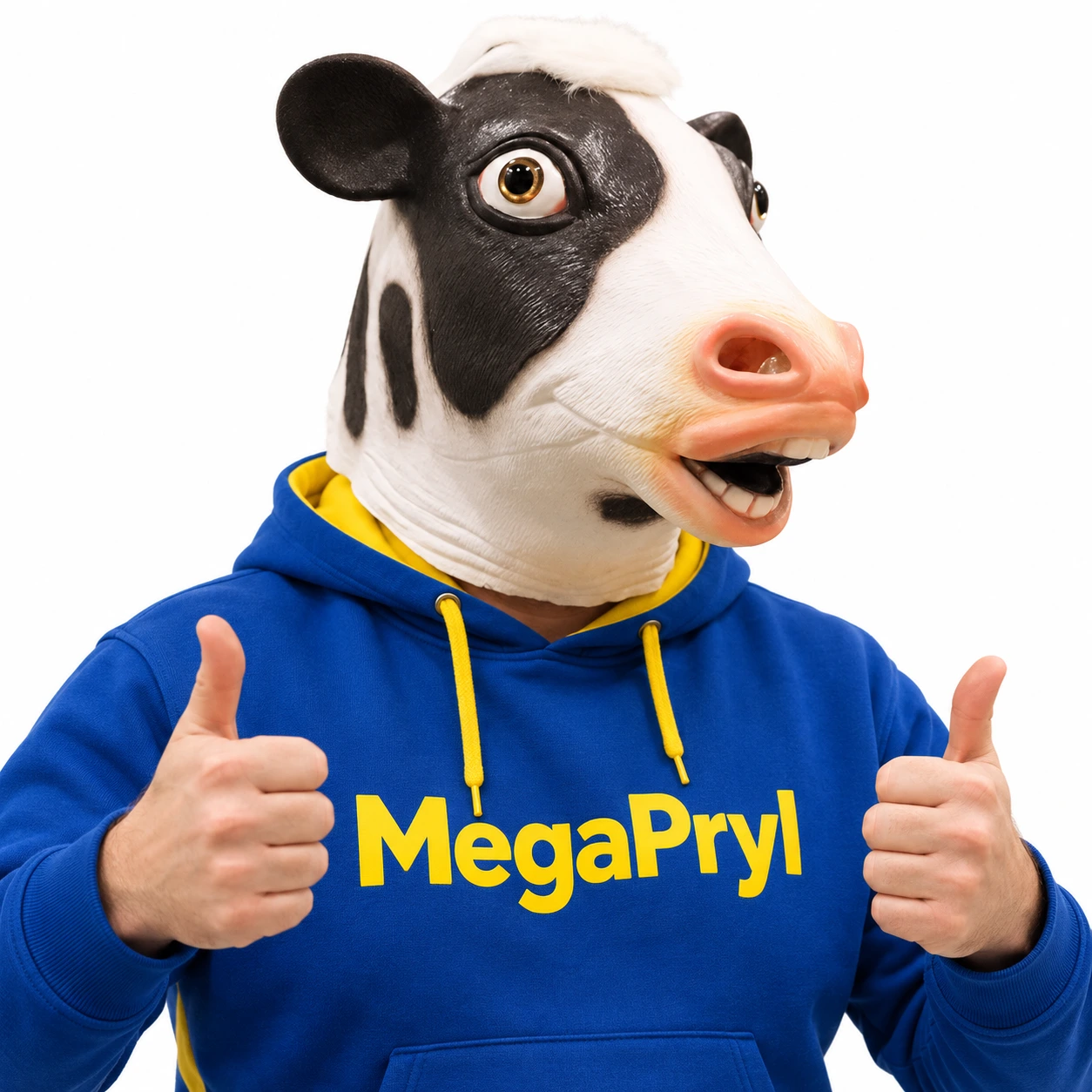 Svart och Vit Ko Latexmask