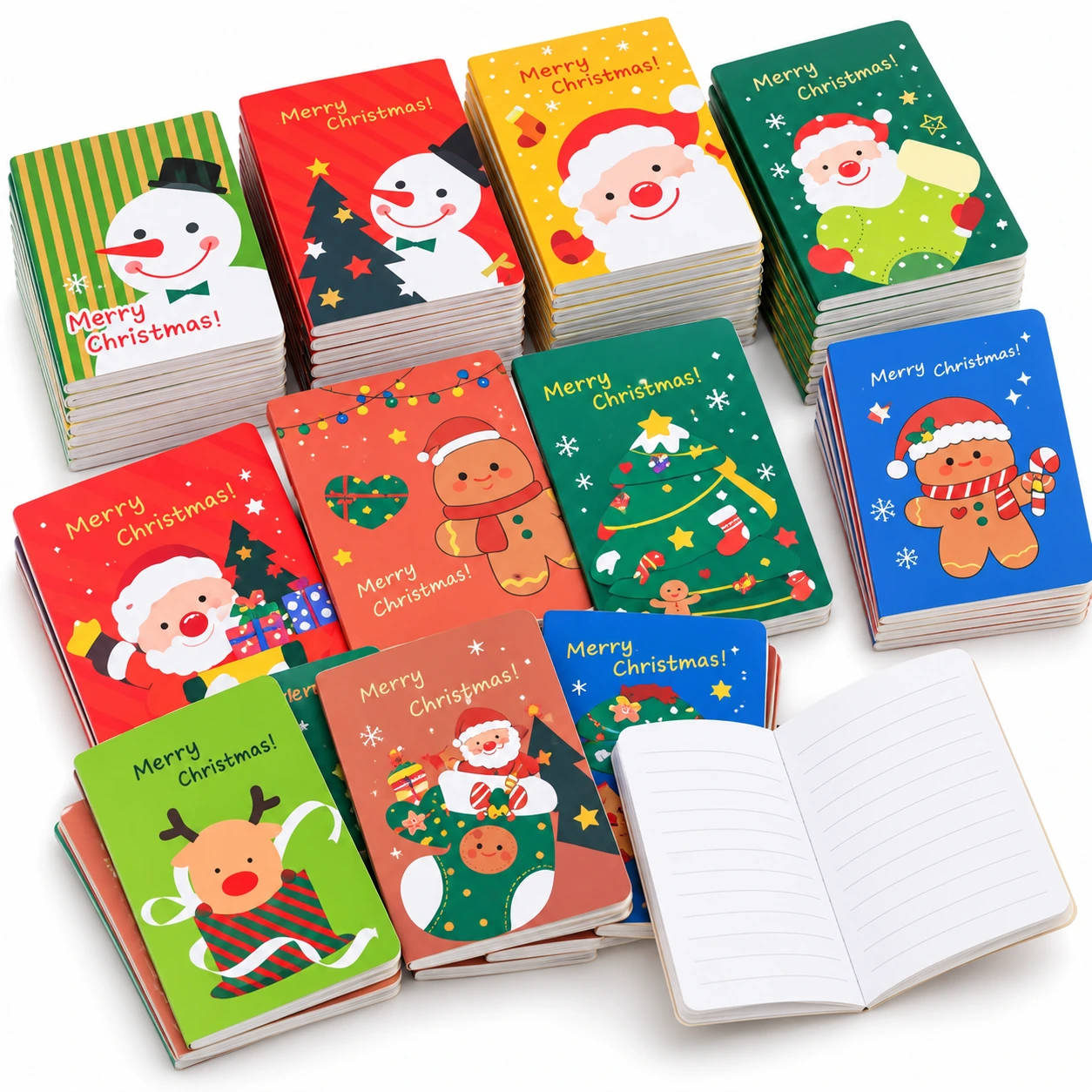 Mini anteckningsböcker med julmotiv, 60-pack