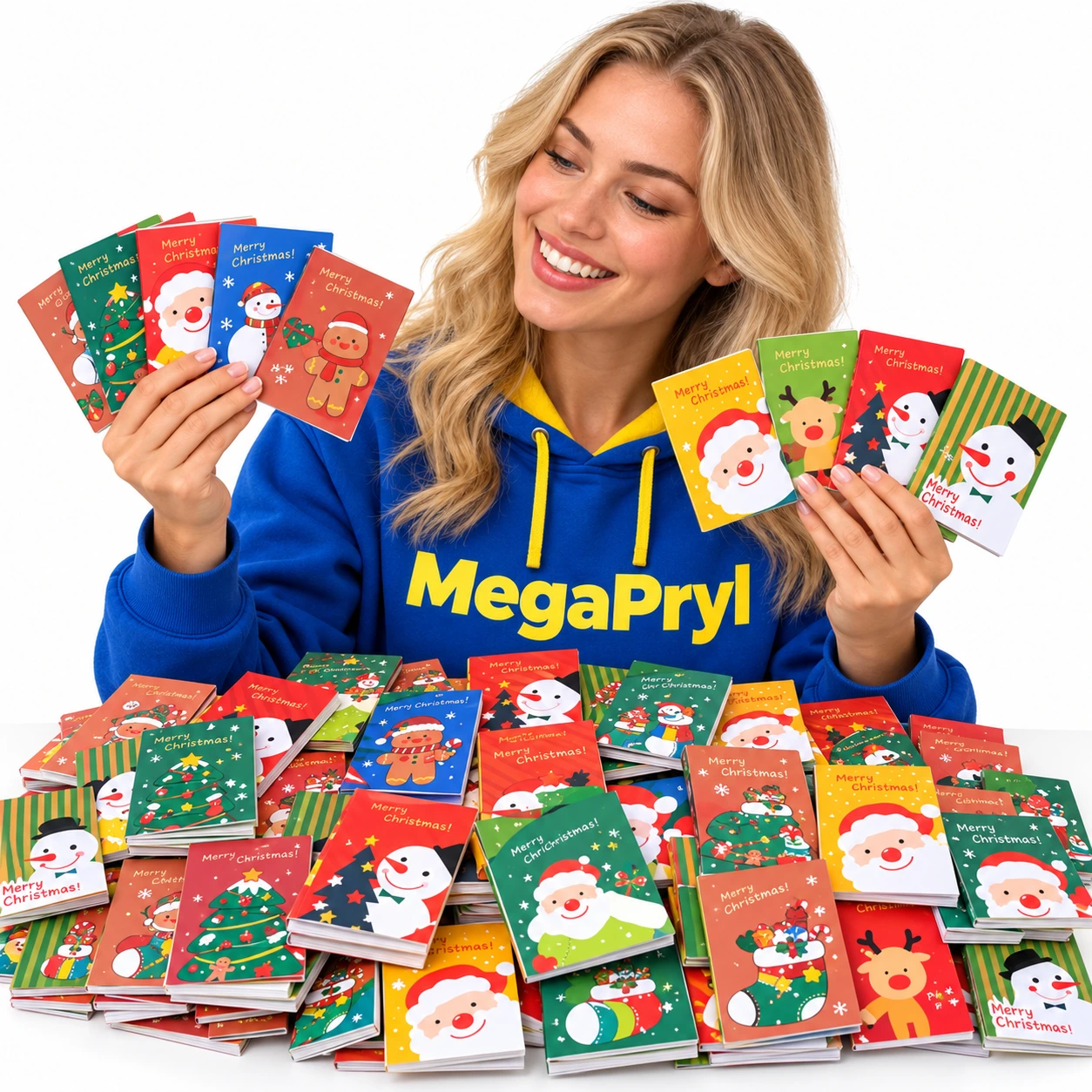 Mini anteckningsböcker med julmotiv, 60-pack