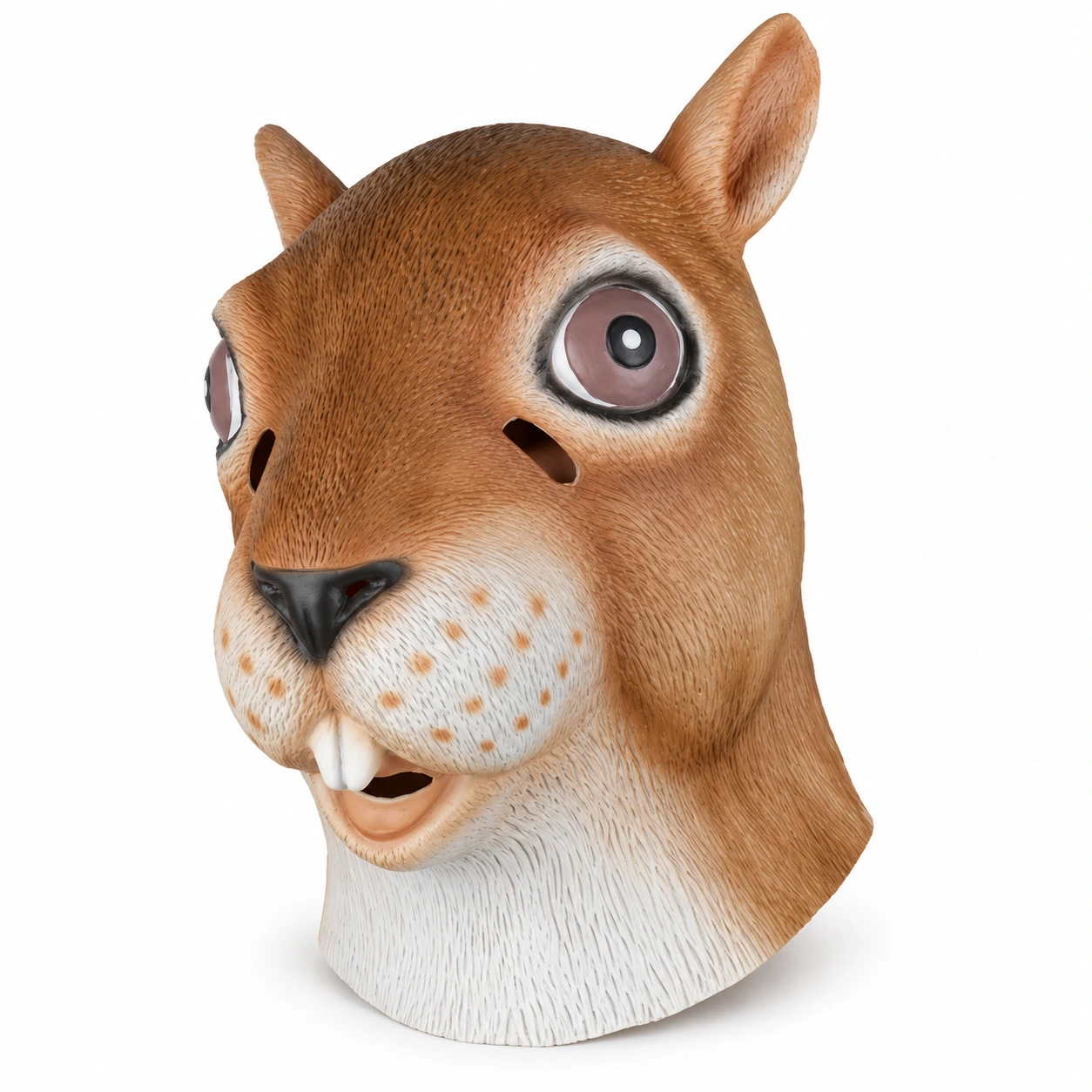 Brun Ekorr Latexmask med Stora Tänder