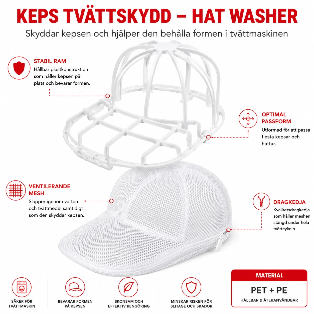 Keps Tvättskydd – Hat Washer för Tvättmaskin