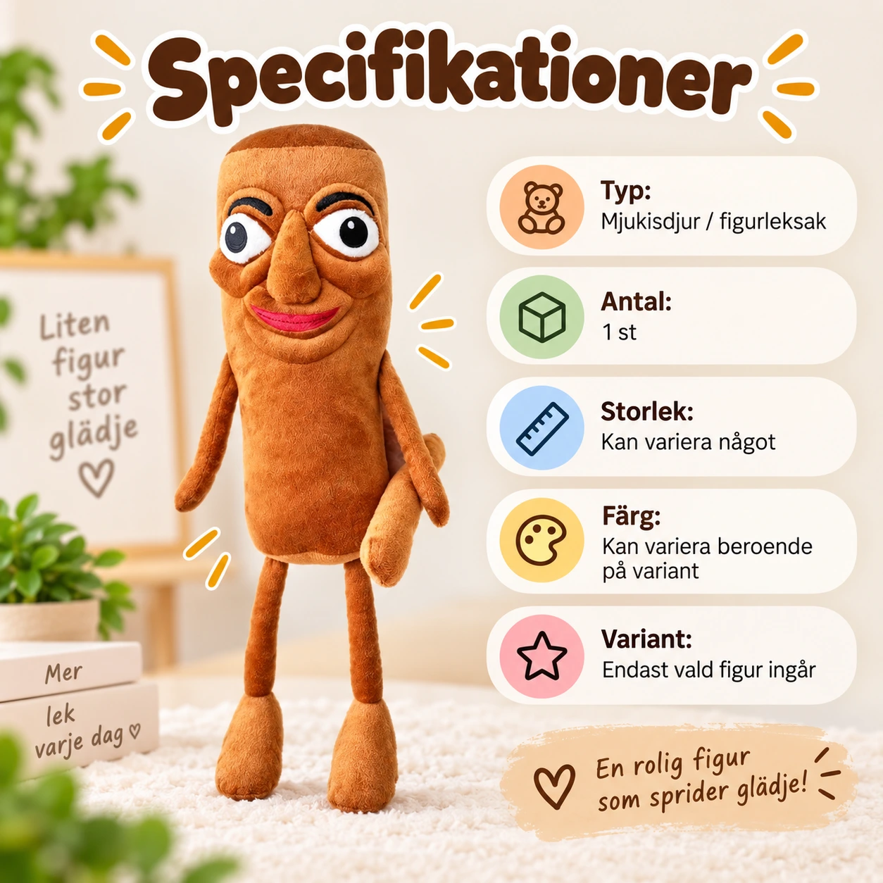 Brun Figurdocka med Långa Ben
