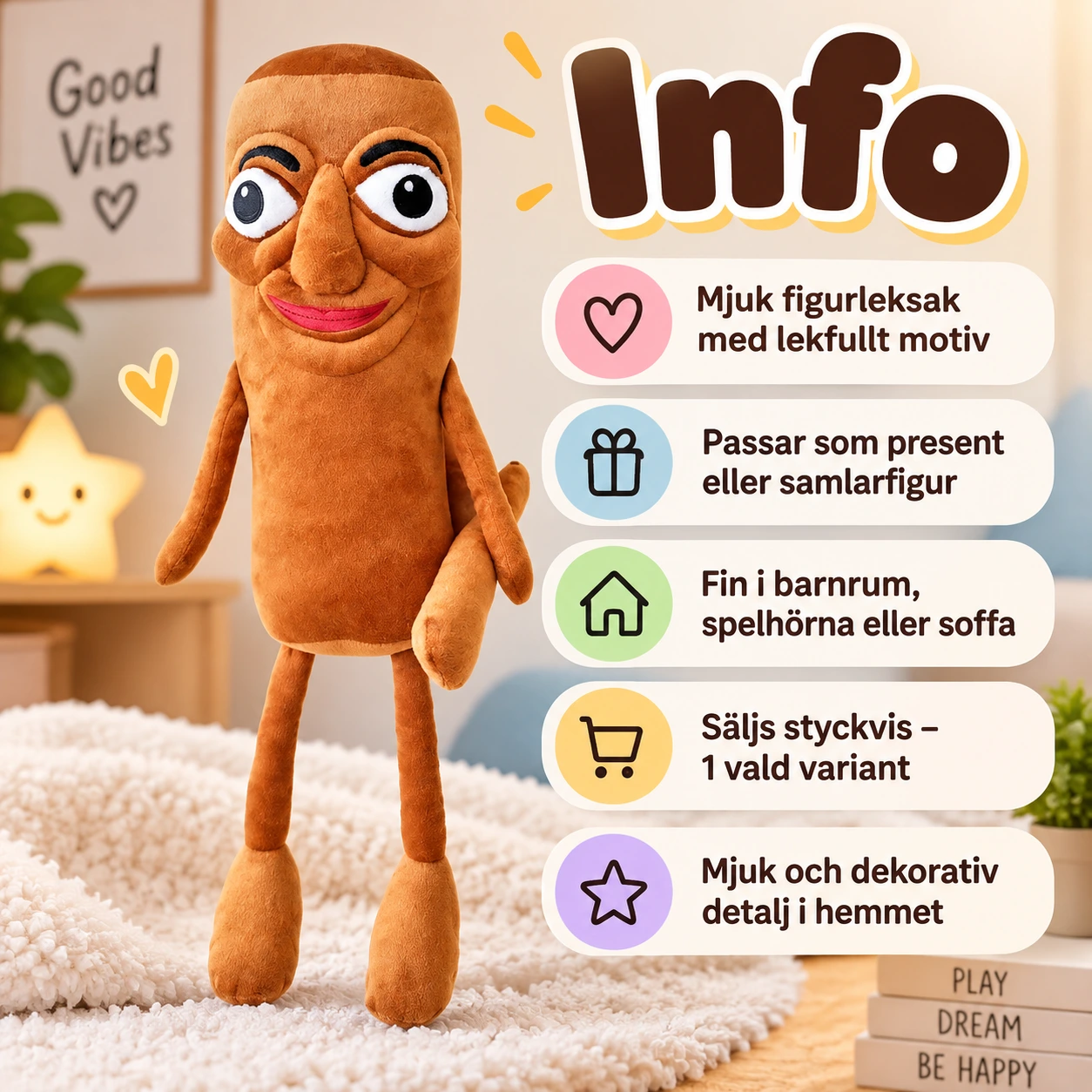 Brun Figurdocka med Långa Ben