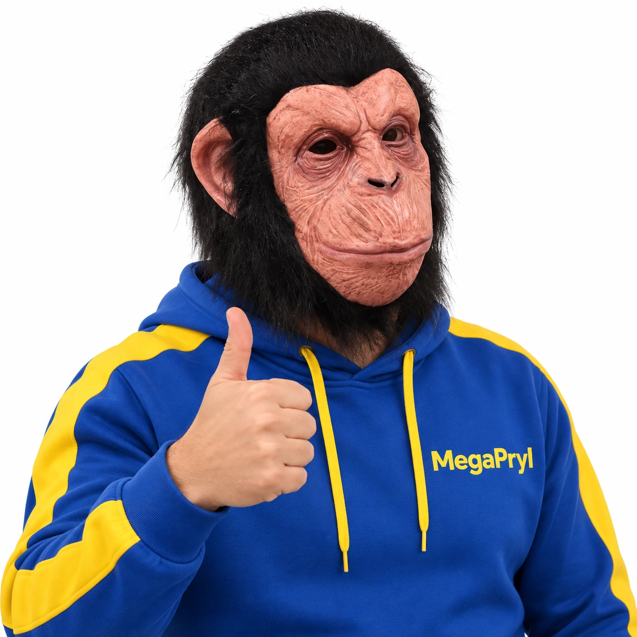 Schimpans Latexmask med Pixelglasögon och Cigarrett