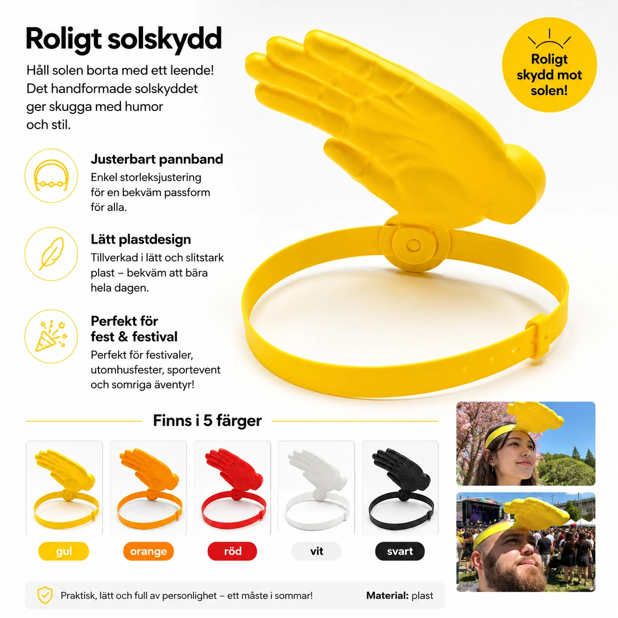 Handvisir Pannband – Roligt Solskydd för Fest
