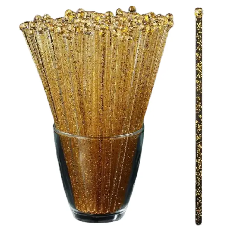 Drinkpinnar Cocktail Guldglittriga 50-pack 7