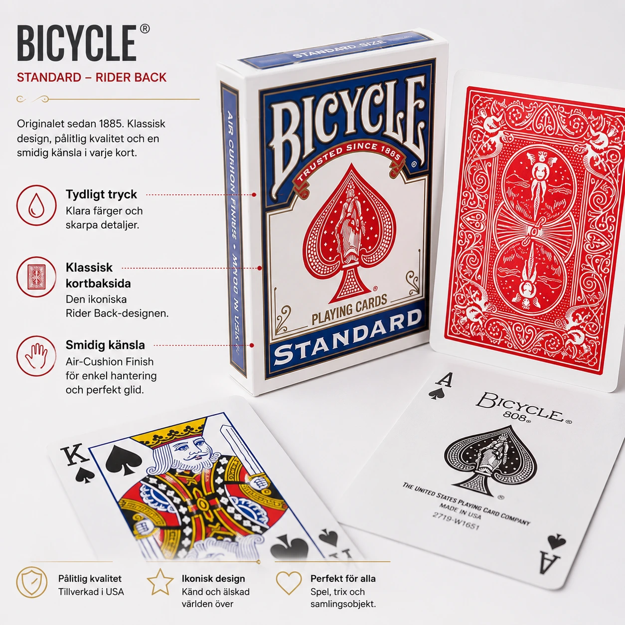 Spelkort Bicycle Rider Back med standardindex
