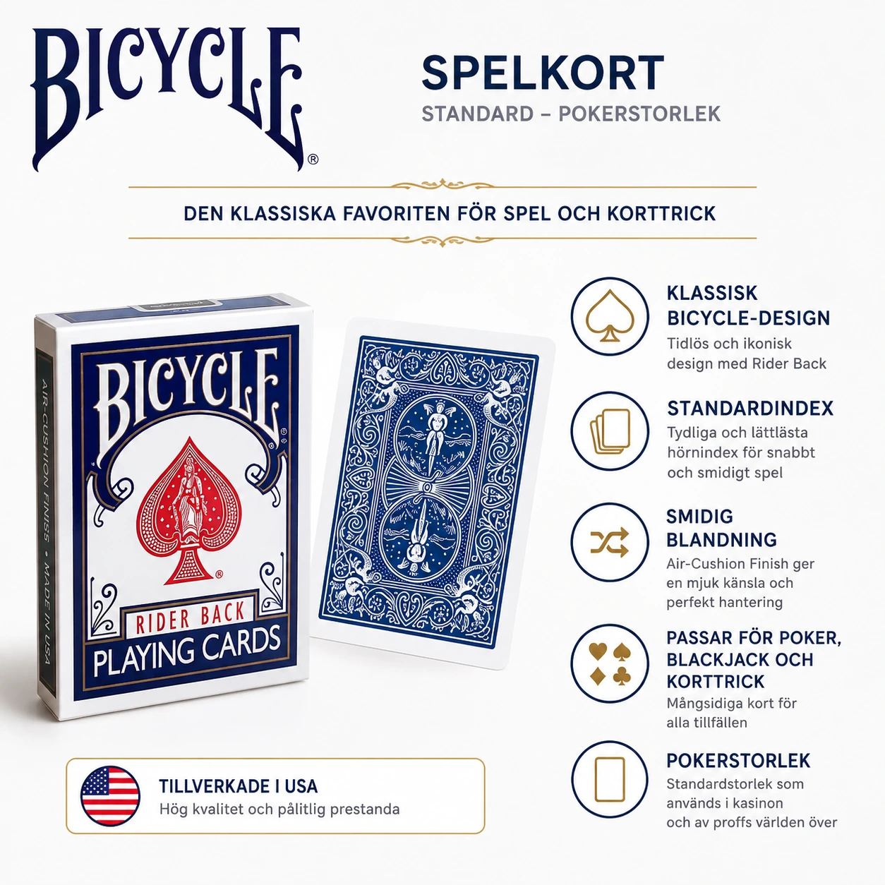 Spelkort Bicycle Rider Back med standardindex