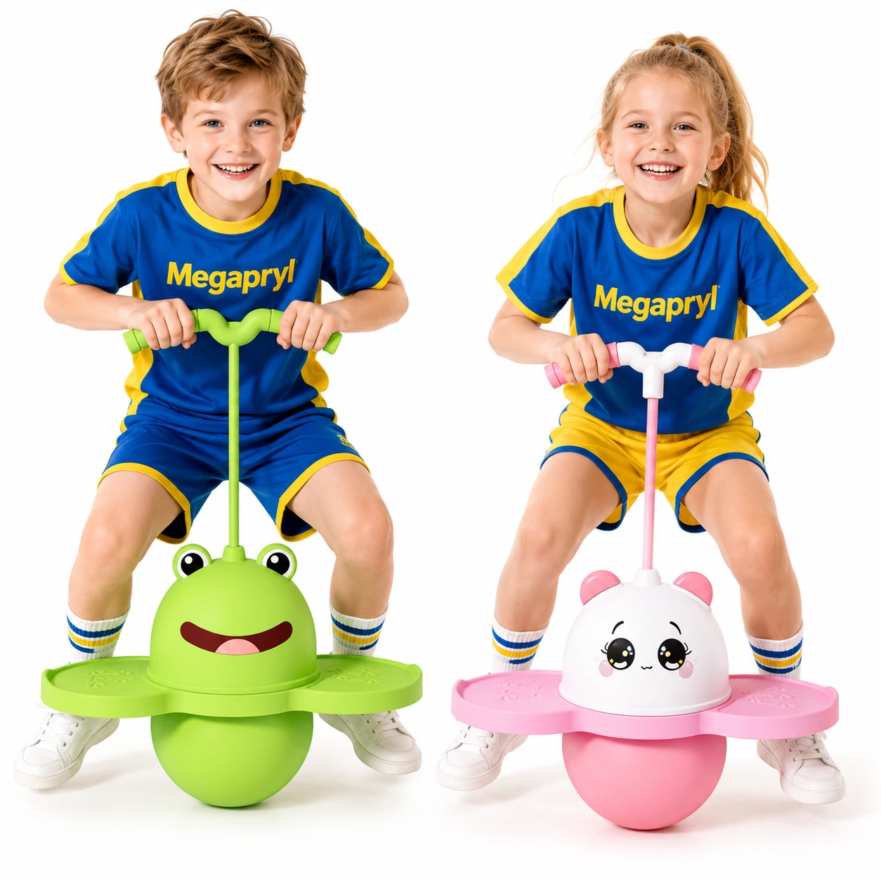 Hoppboll för Barn med Handtag och LED-ljus