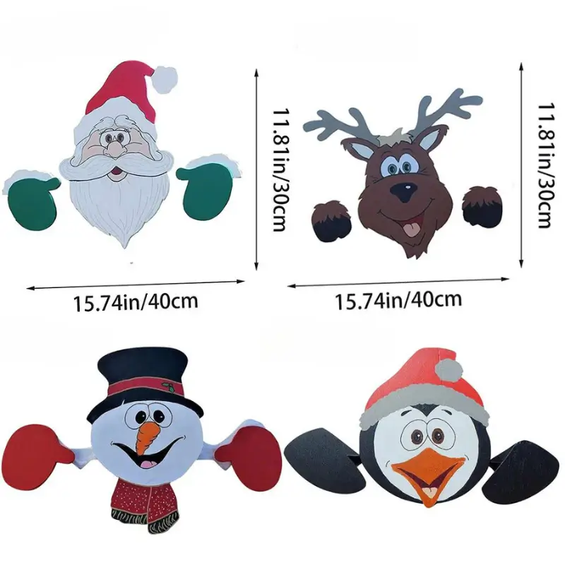 Julstaket Dekoration med Tomte och Snögubbe 5