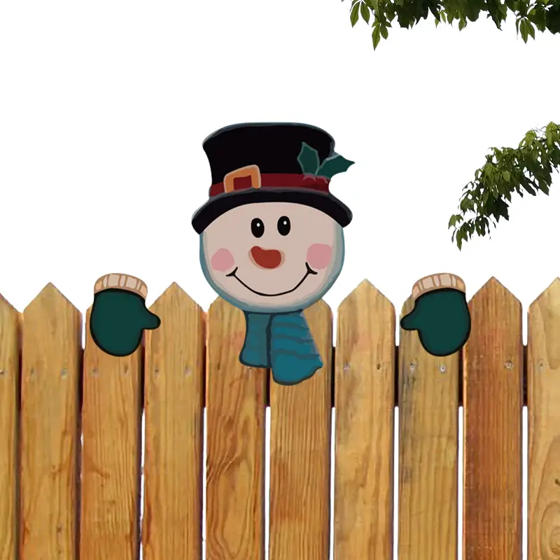 Julstaket Dekoration med Tomte och Snögubbe 8