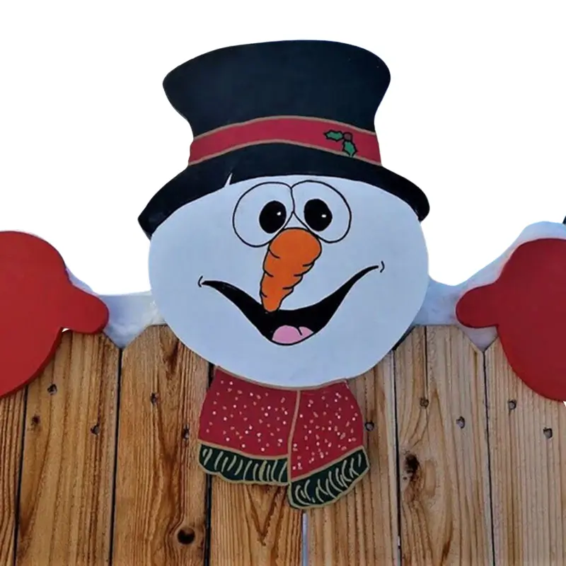 Julstaket Dekoration med Tomte och Snögubbe 7