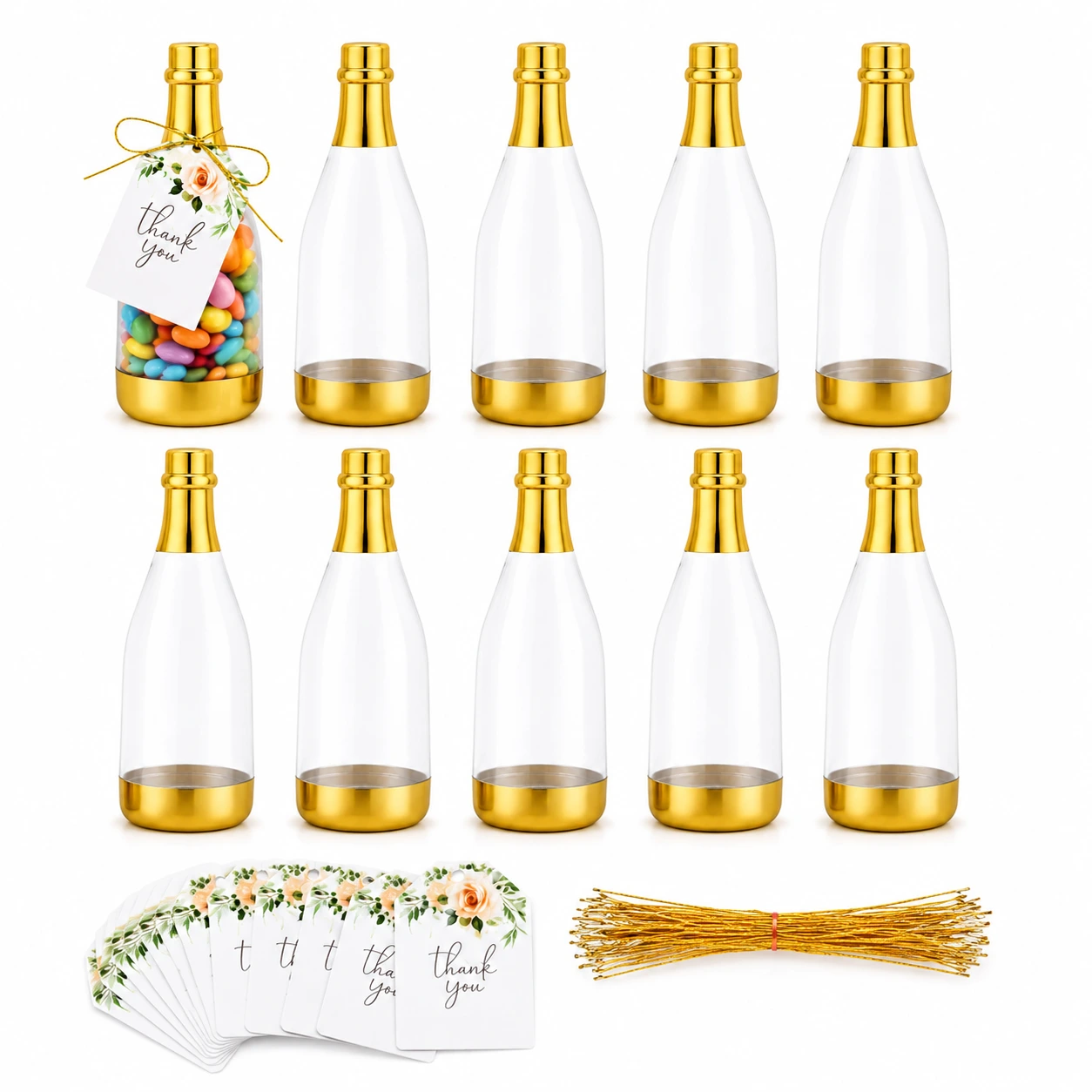 Mini Champagneflaskor för Godis 10-pack
