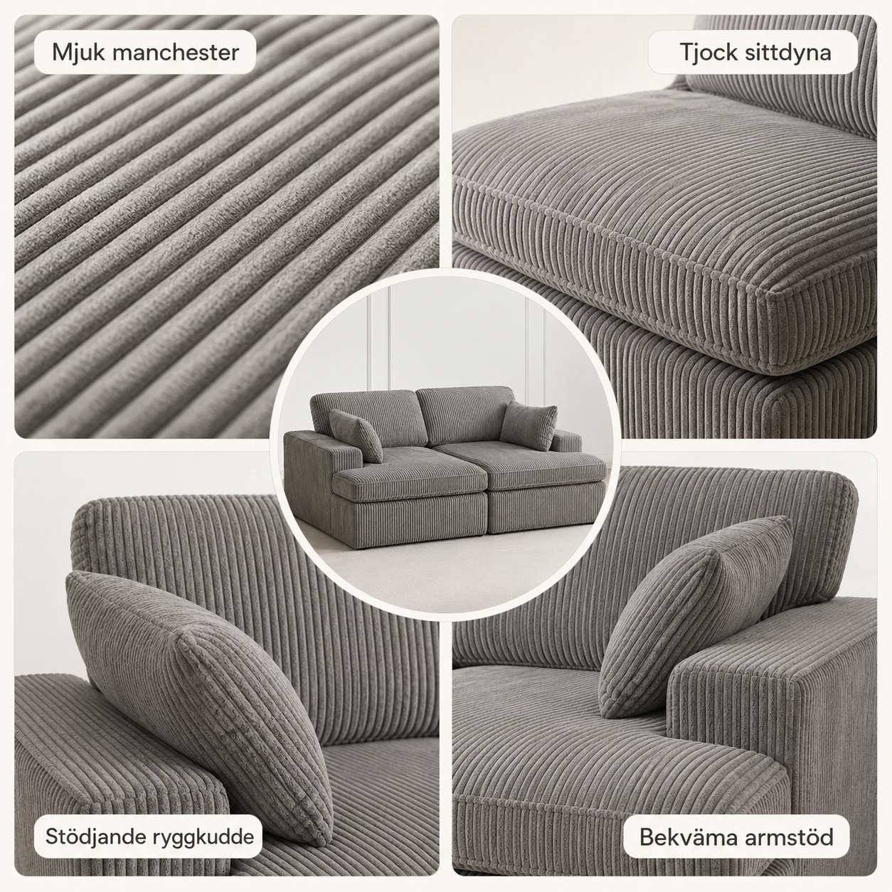 Bäddsoffa 2-Sits i Manchester Modulsoffa