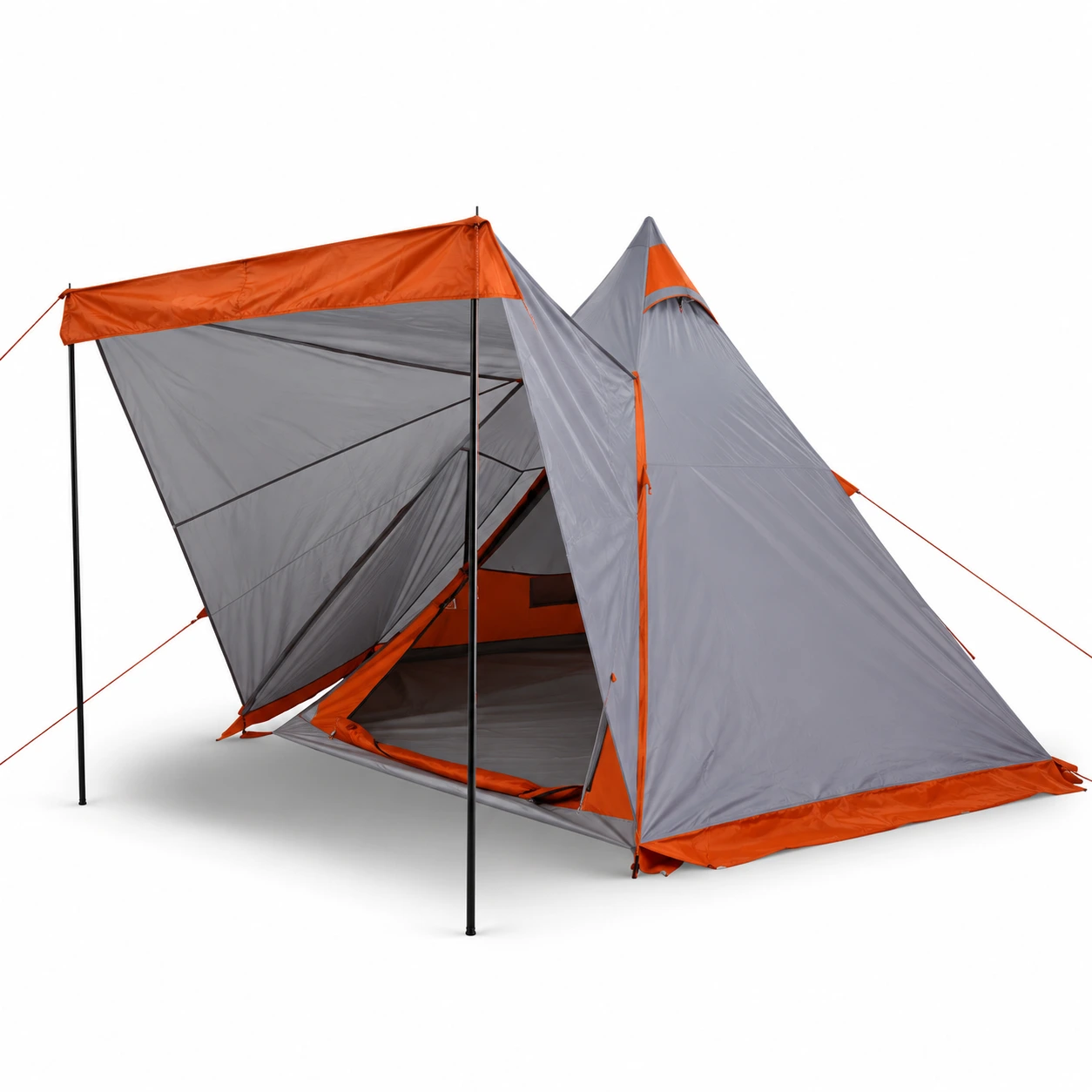 Campingtält med avtagbart yttertak och e-port