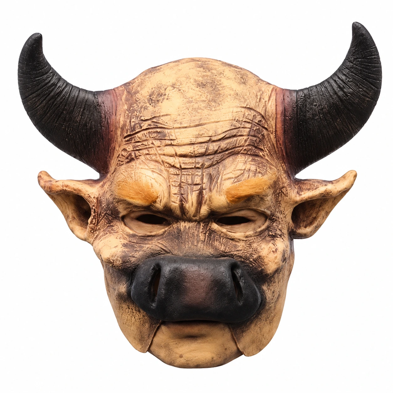 Brun Tjur Latexmask med Horn
