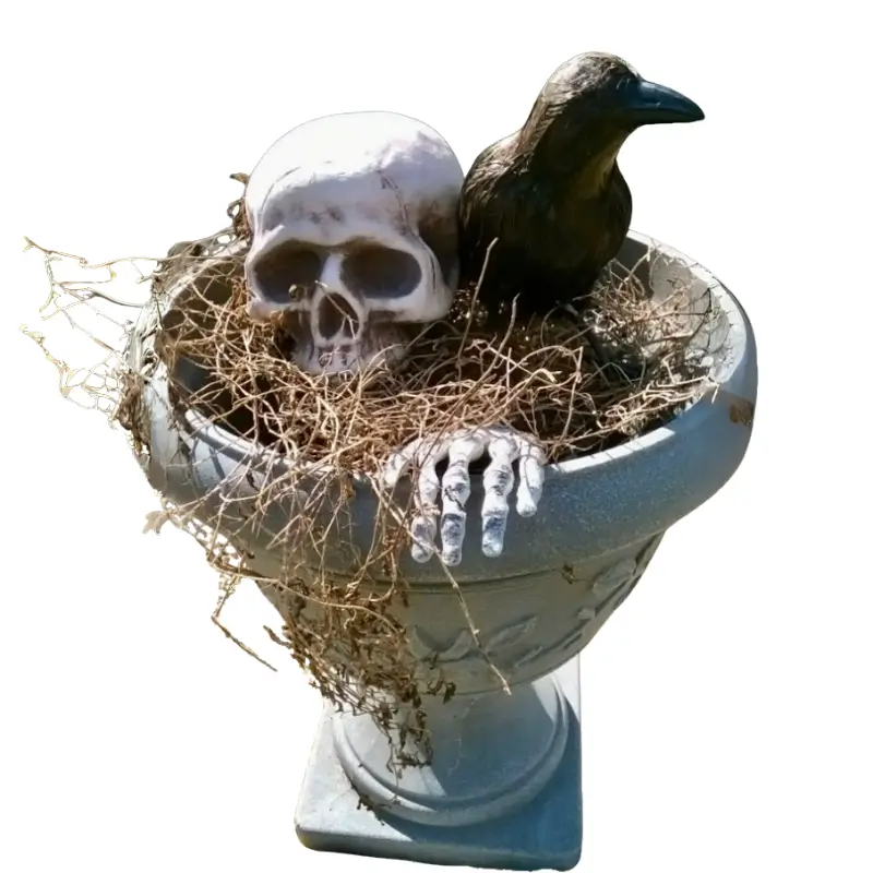 Skelett Huvud och Händer - Halloween Dekoration