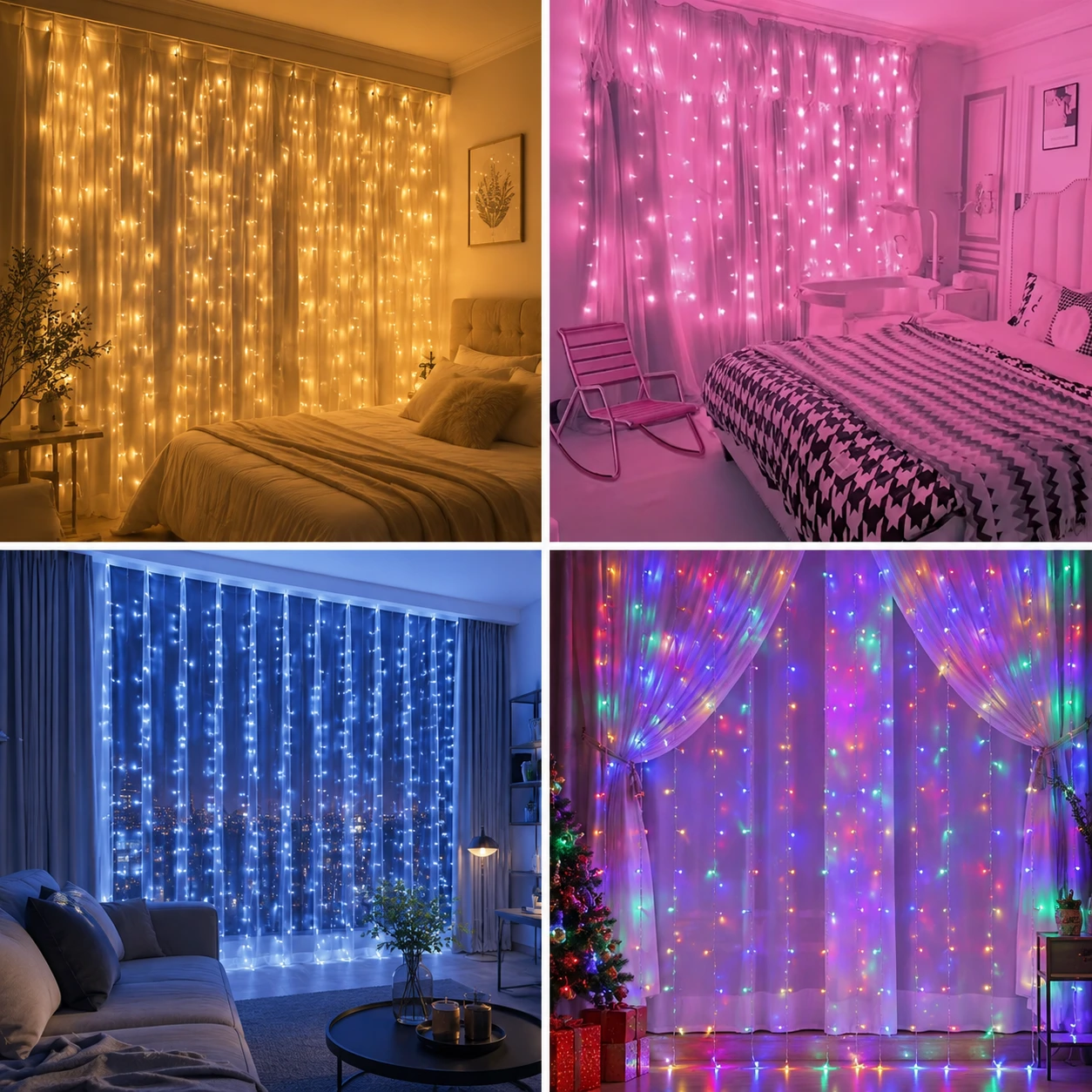 Ljusgardin LED USB – Dekorativ Ljusslinga med 8 Lägen