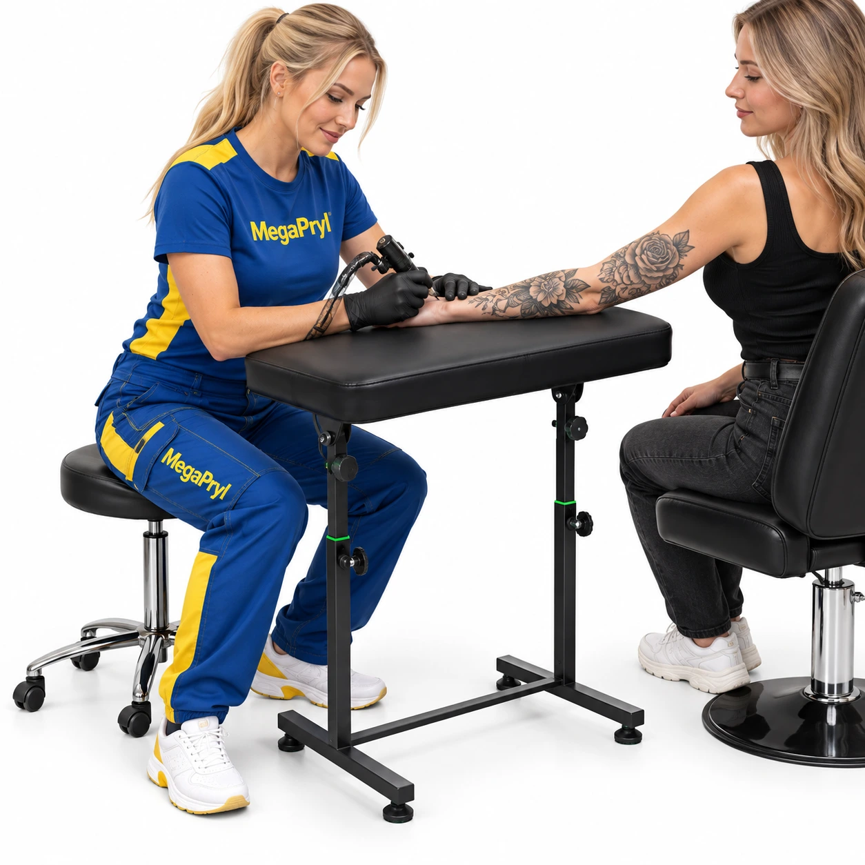Justerbart armstöd för tatuering och skönhetsbehandling