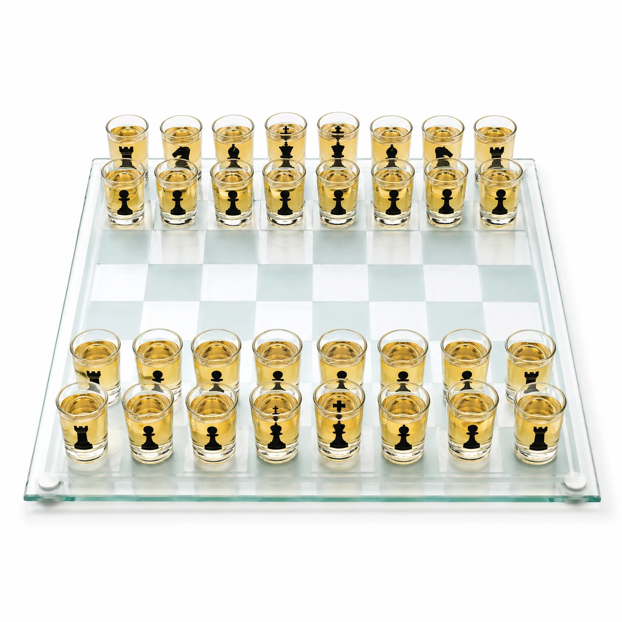 Schack Dryckesspel med Shotglas – 35 × 35 cm