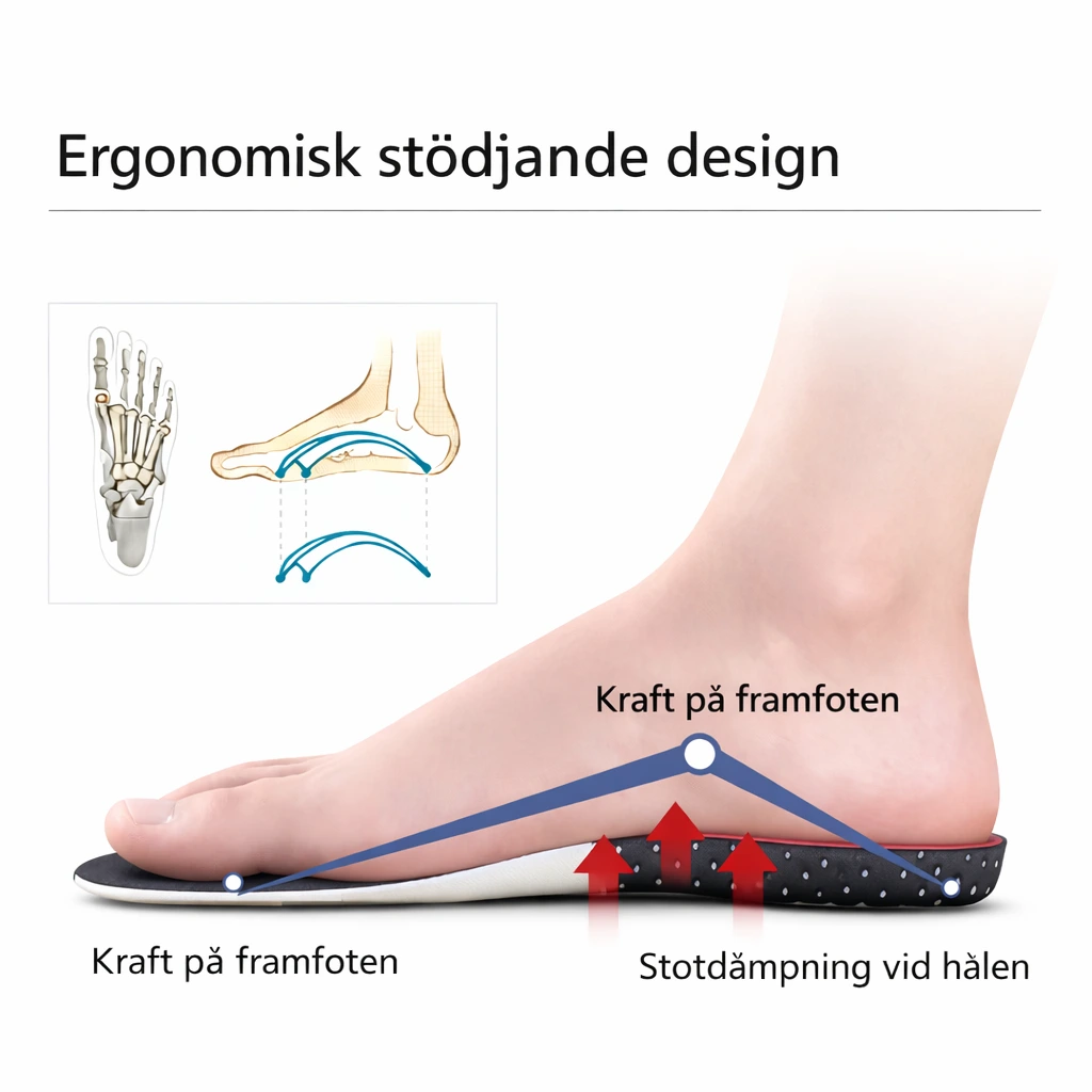 Ergonomisk inlägg med fotavtryck