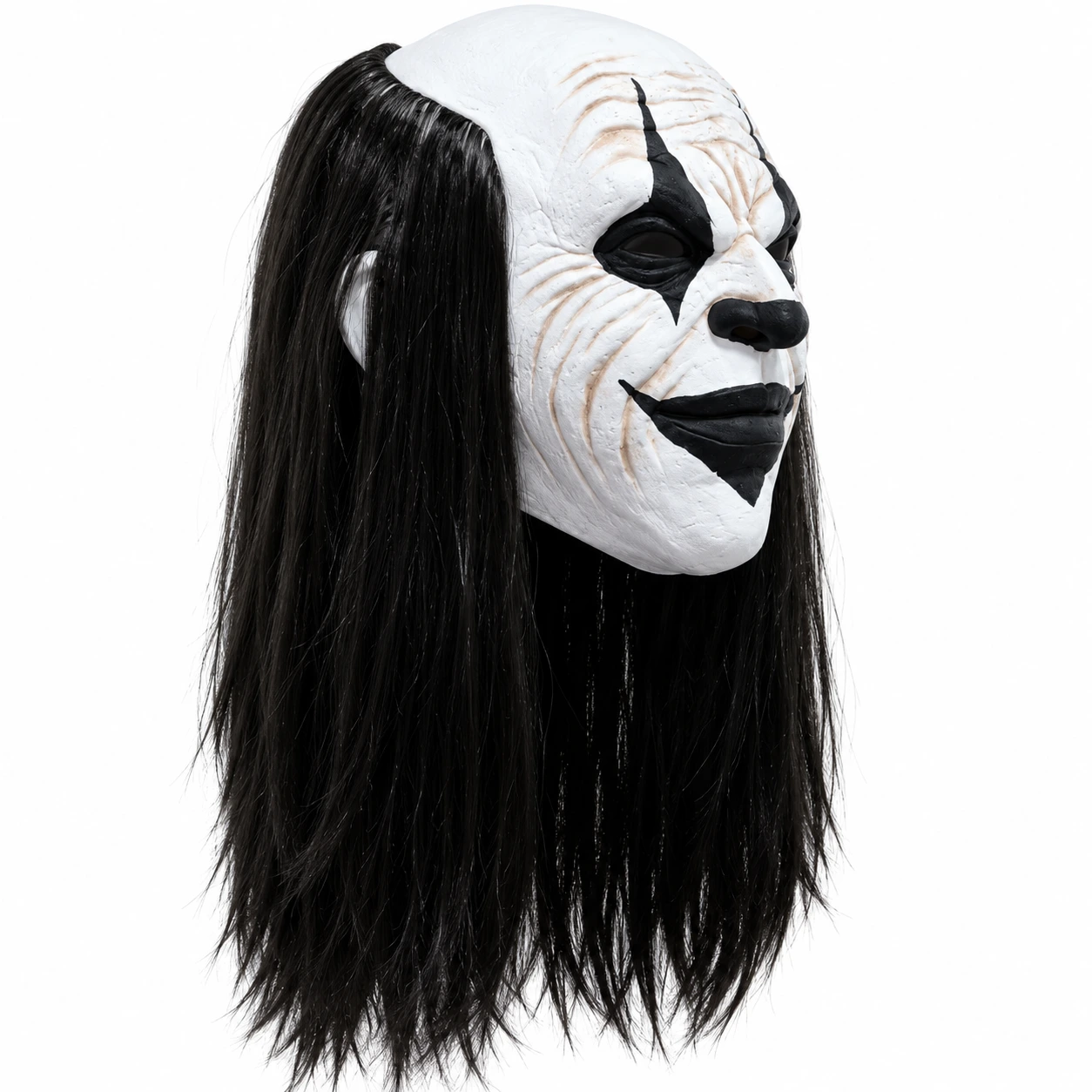 Clownmask för halloween med peruk och helansikte