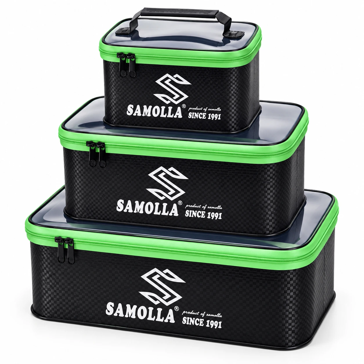 Kalastusvälineiden säilytyssetti läpinäkyvällä kannella