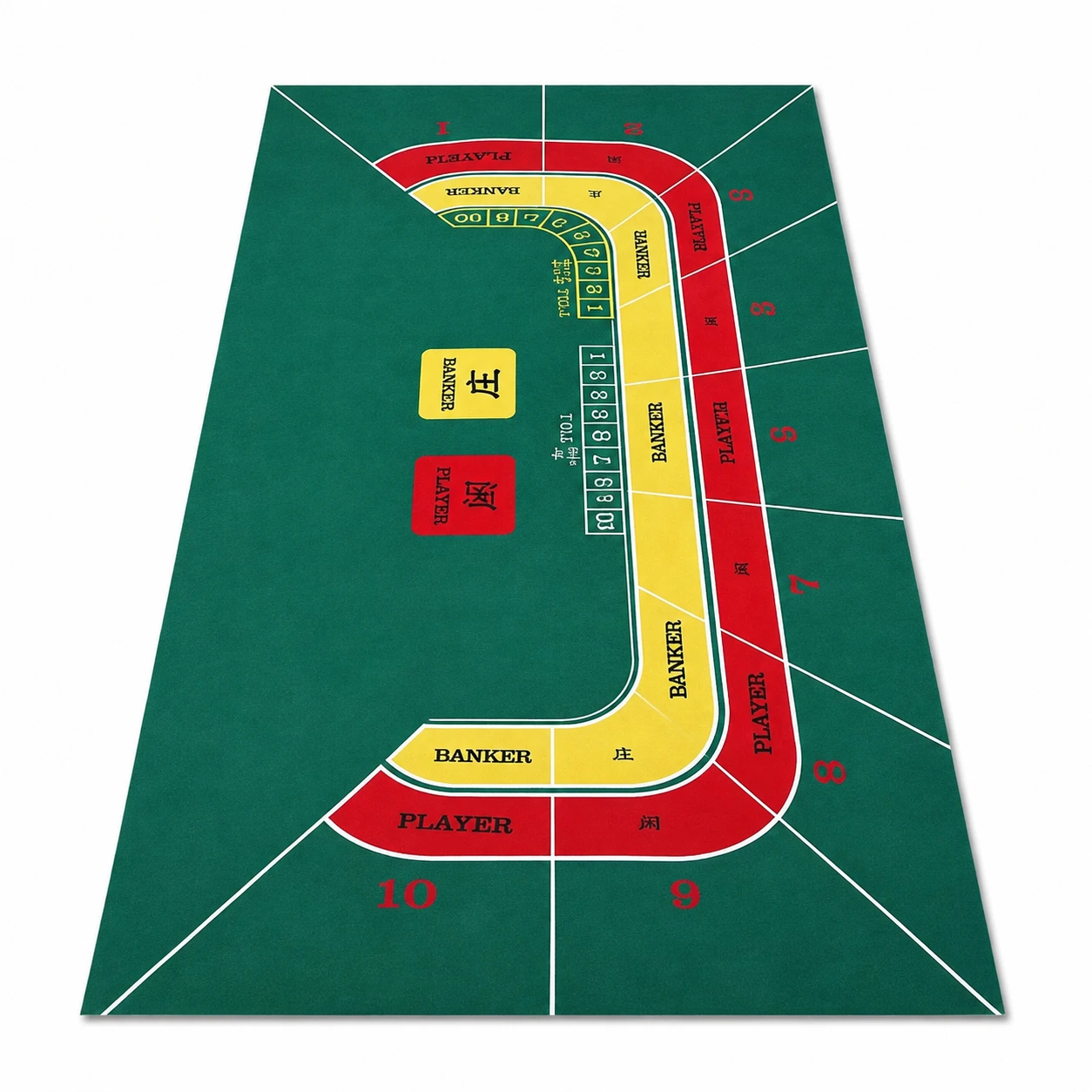 Baccarat spelmatta för bord i grön non-woven 180x90 cm