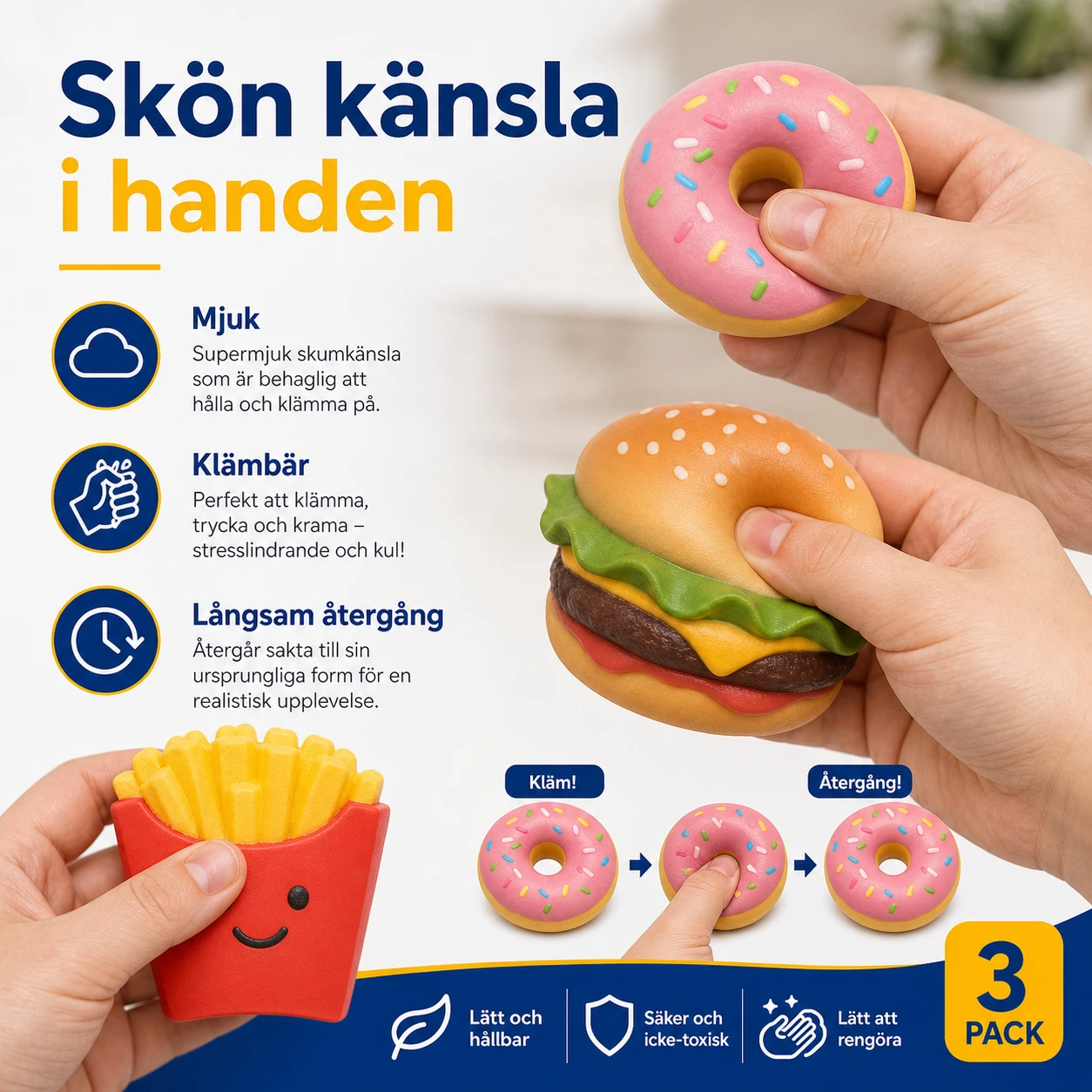 Squishy Leksaker Matmotiv 12-pack