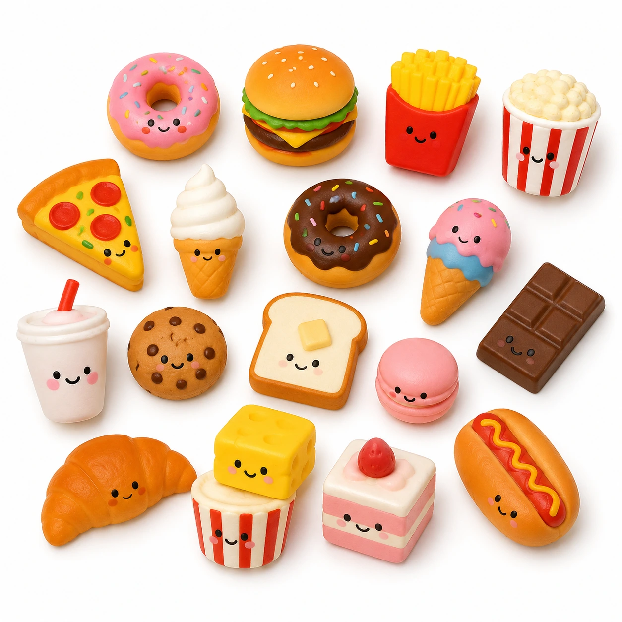 Squishy Leksaker Matmotiv 12-pack
