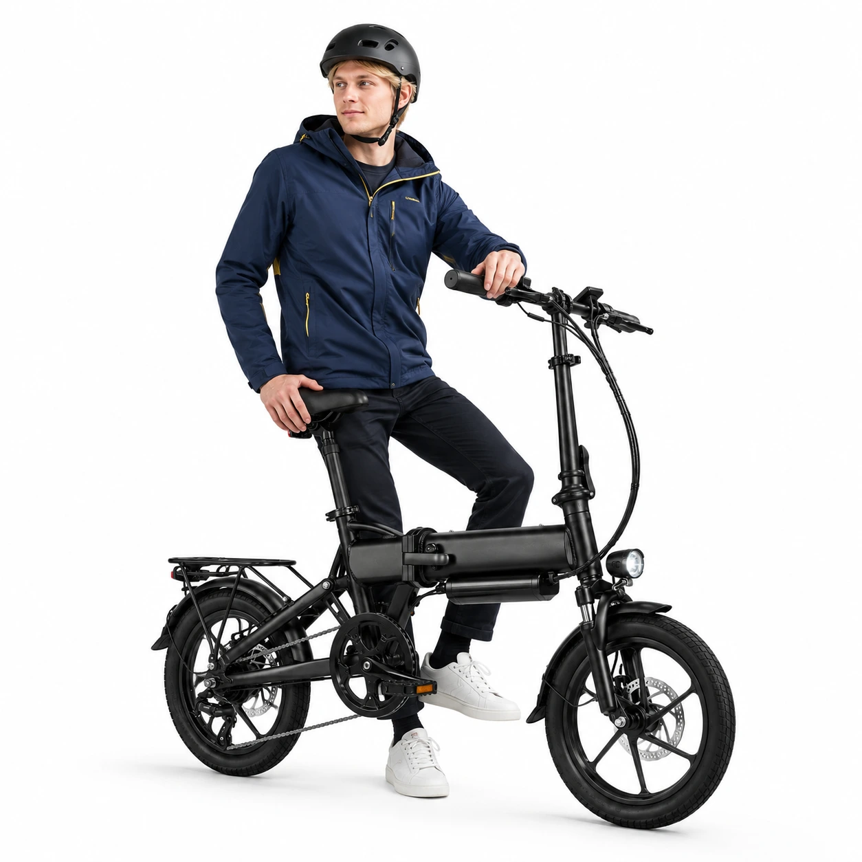 Hopfällbar Elcykel 250W med 14 Tum Däck