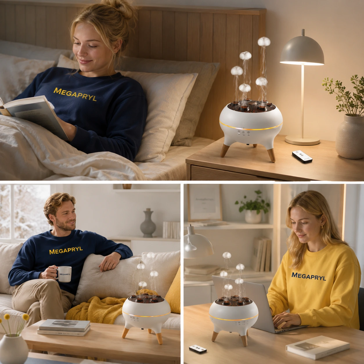 Aromadiffuser med Jellyfish-Effekt och Fjärrkontroll