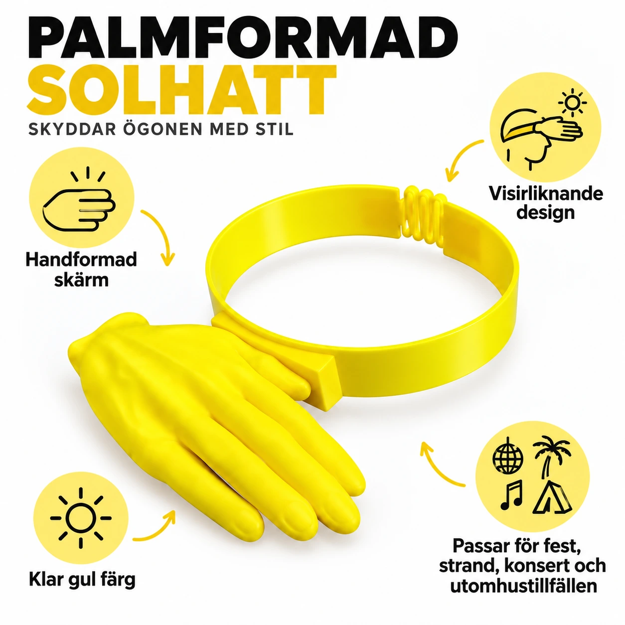 Gul Handformad Solskärm Headband