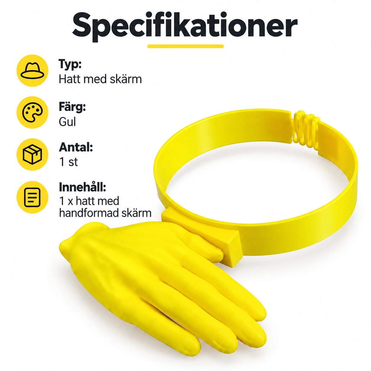 Gul Handformad Solskärm Headband