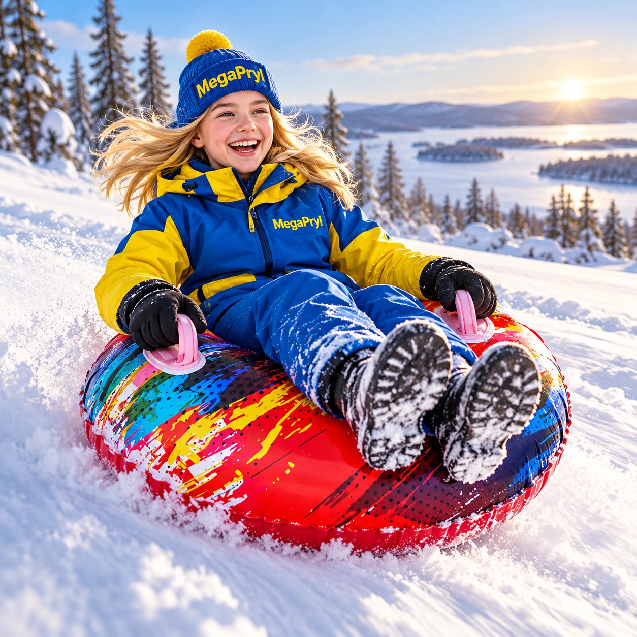 Uppblåsbar snow tube för pulkabacke i PVC, 85 cm