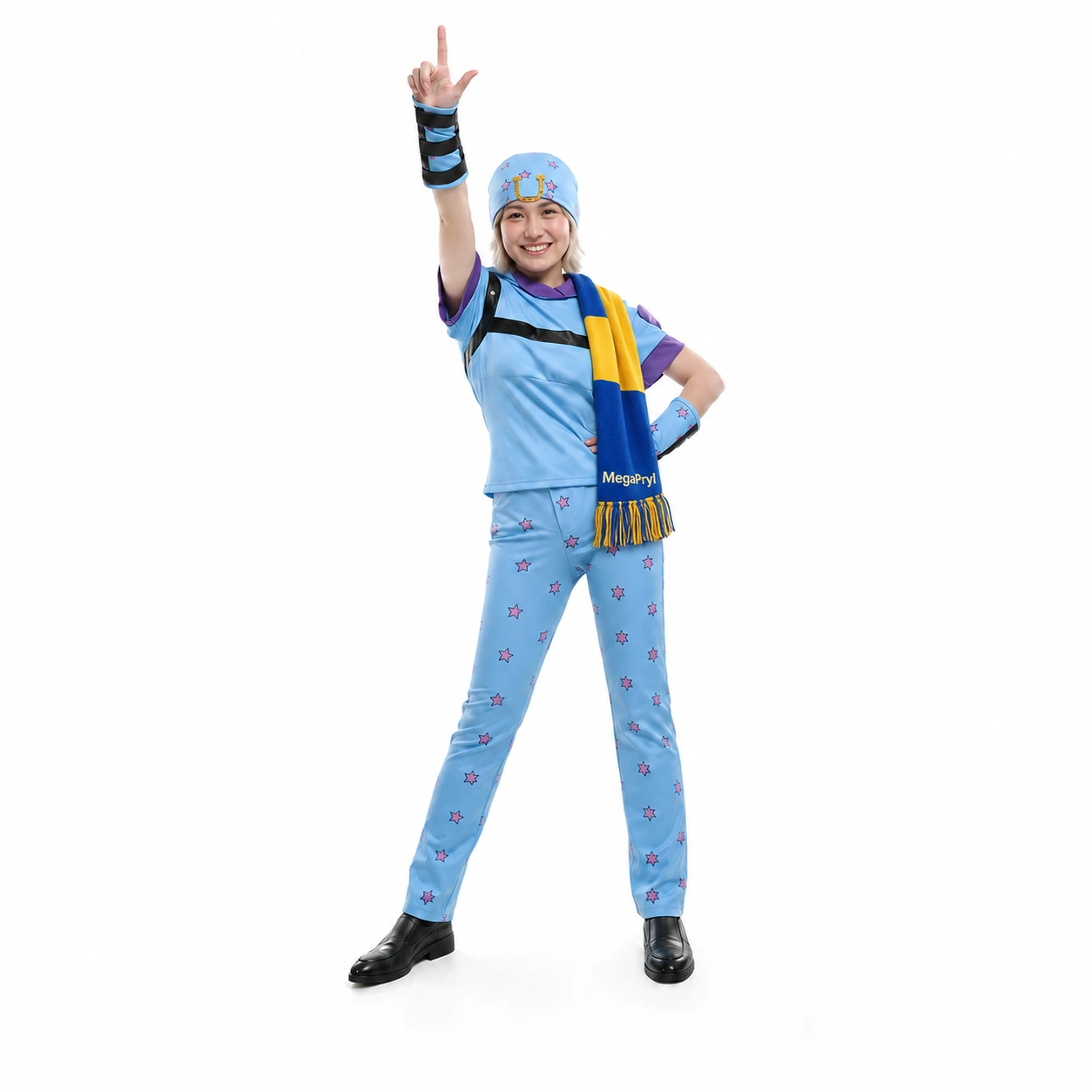 Blå cosplay-dräkt med stjärnor