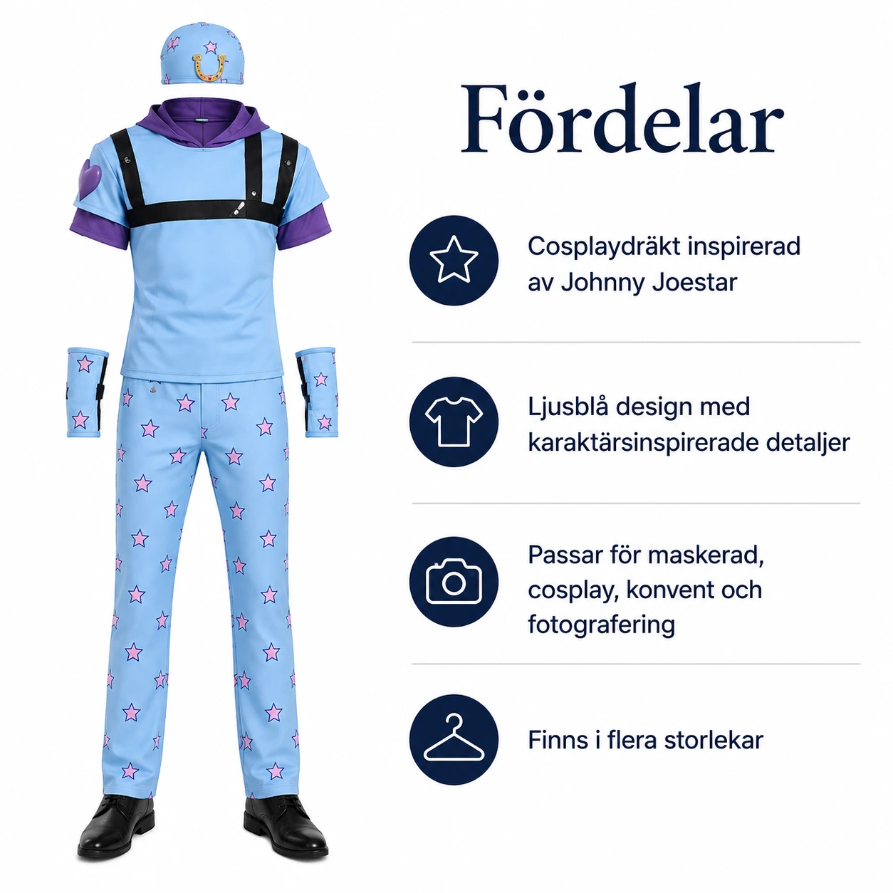 Blå cosplay-dräkt med stjärnor
