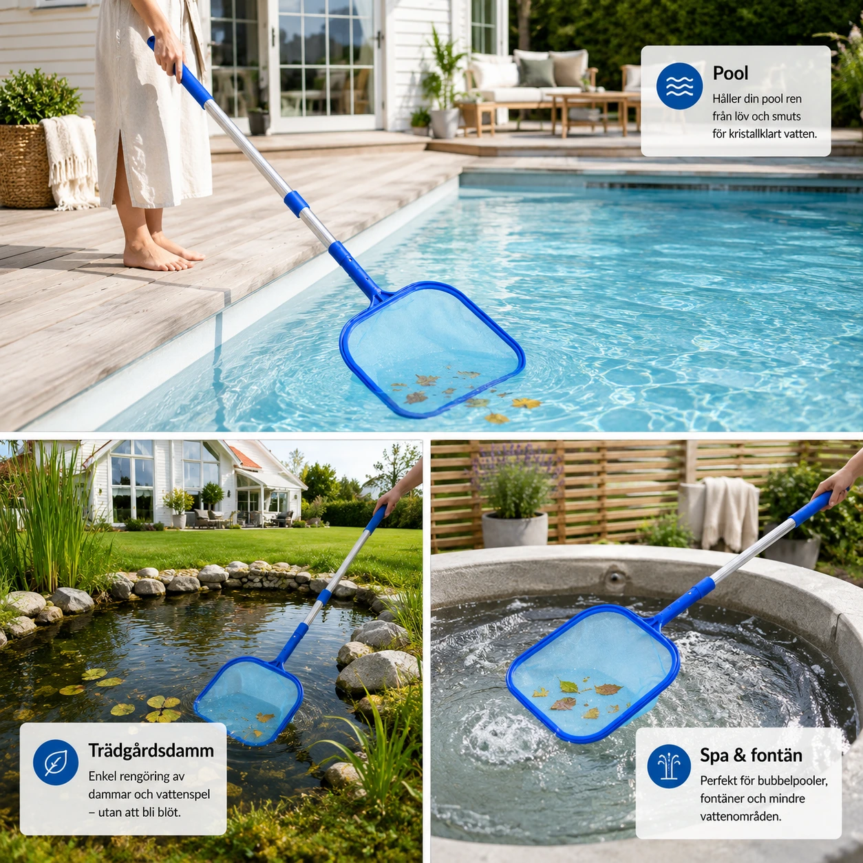 Poolhåv med Teleskopskaft – För Pool & Damm