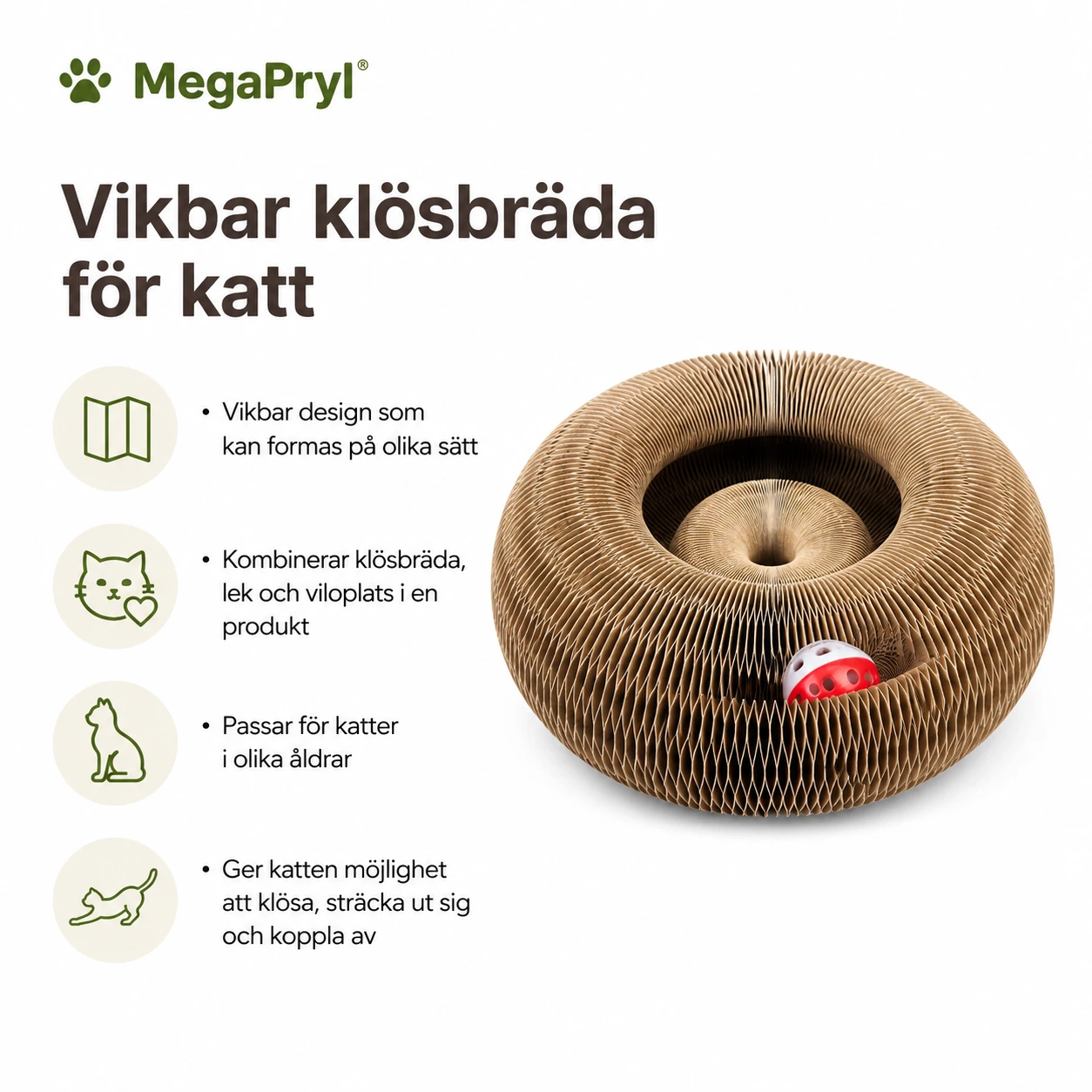 Klösbräda för katt i vikbar design