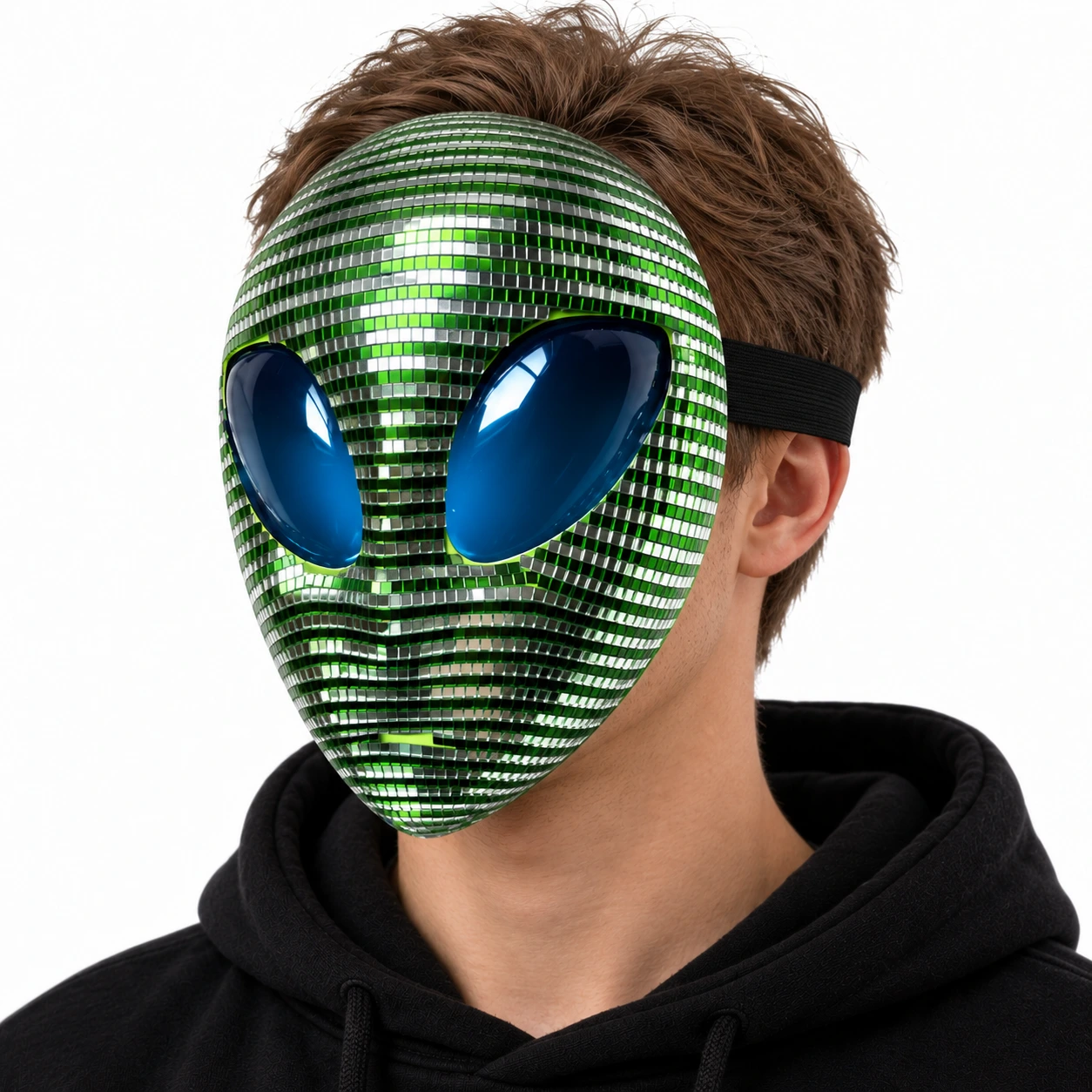 Alienmask med Spegeleffekt – Mask för Maskerad, Festival och Halloween