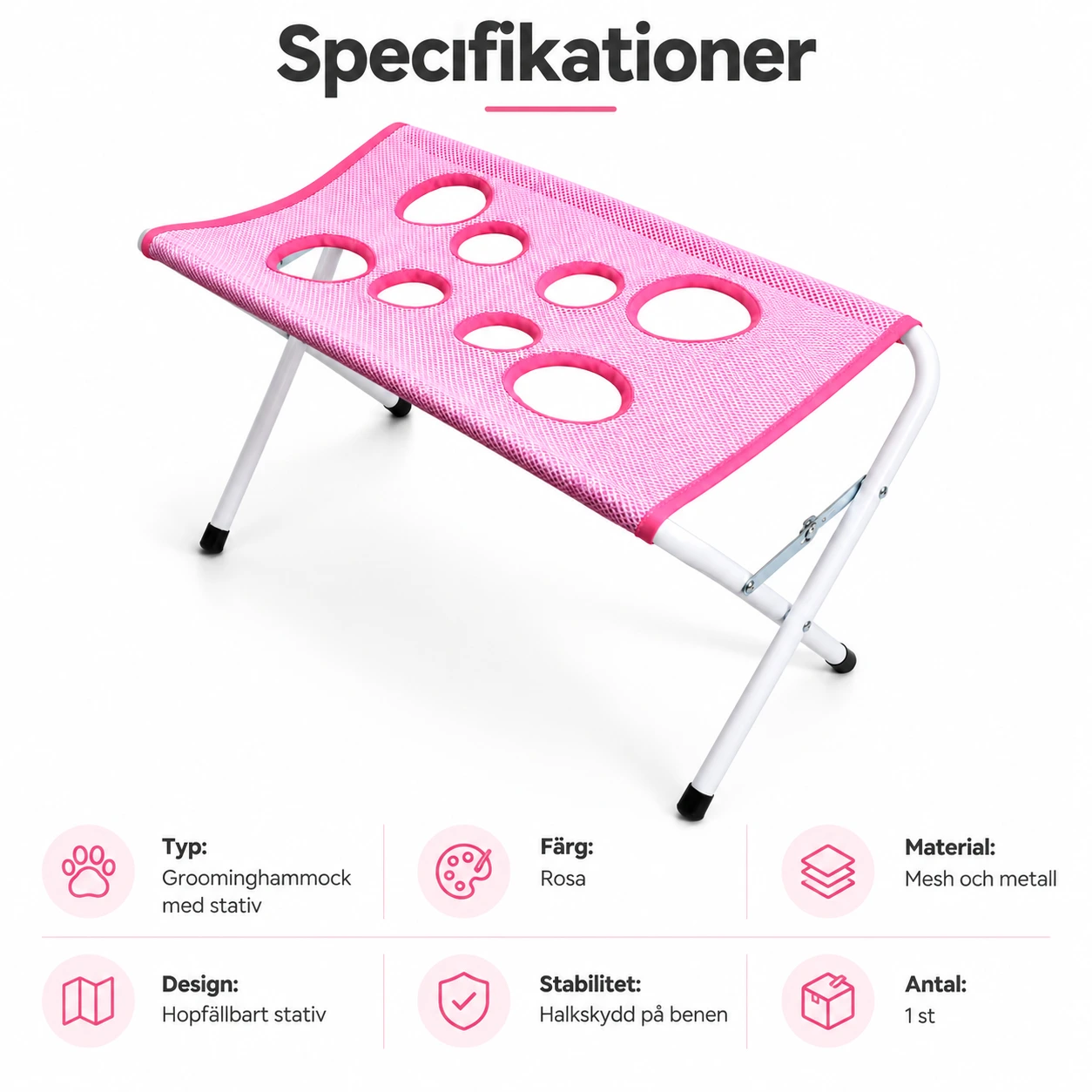 Lemmikin hoitokeinu taitettavalla telineellä kissalle ja koiralle