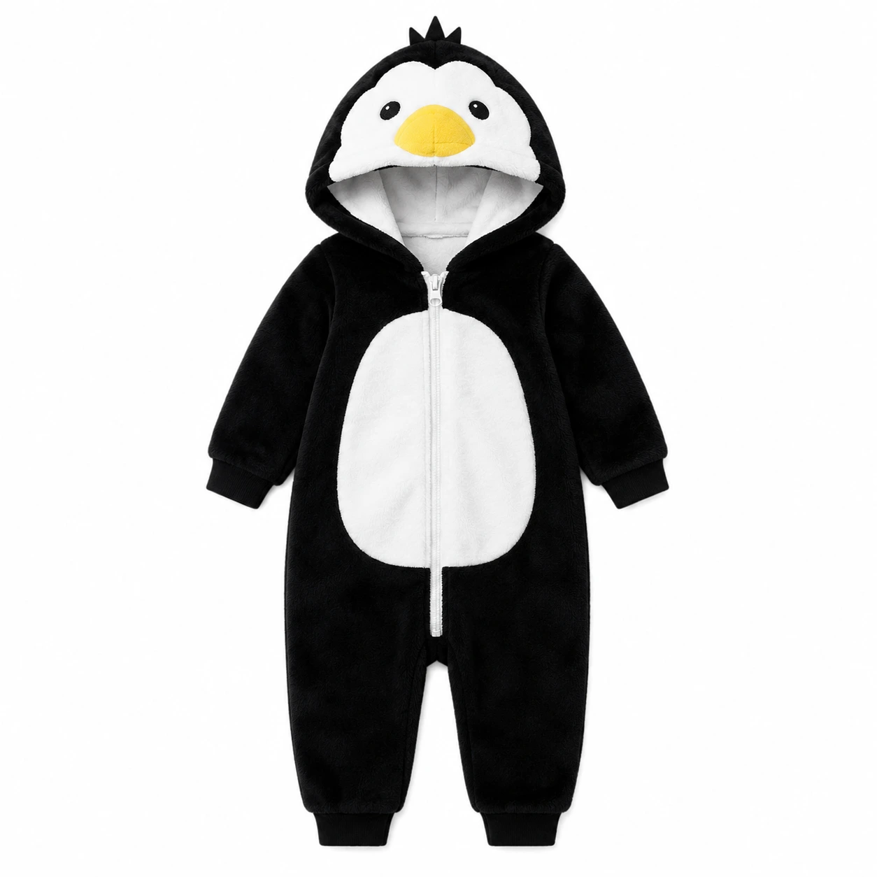 Pingvindräkt Barn – Mjuk Onepiece i Flanell med Huva